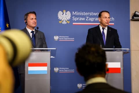 Deputy Prime Minister Radoslaw Sikorski. Press Conference with Xavier Bettel. 29.01.2026