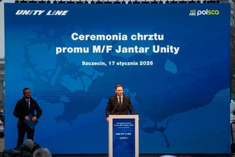 Christening of the new ferry Jantar Unity. Szczecin. 17.01.2026