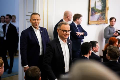 Meeting of President Karol Nawrocki with Former President Andrzej Duda. Press Conference. 08.01.2025