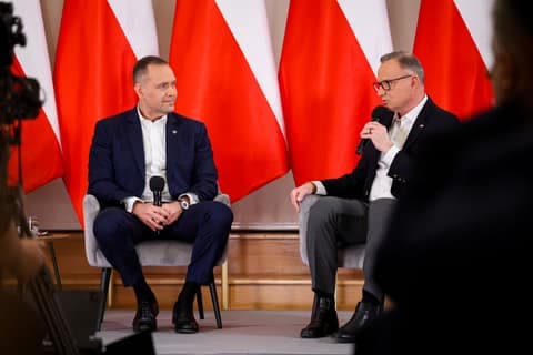 Meeting of President Karol Nawrocki with Former President Andrzej Duda. Press Conference. 08.01.2025