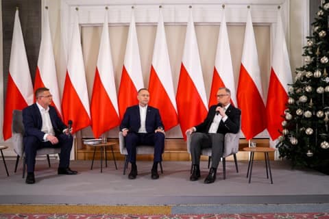 Meeting of President Karol Nawrocki with Former President Andrzej Duda. Press Conference. 08.01.2025