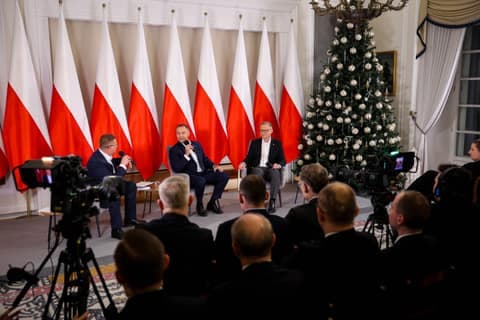 Meeting of President Karol Nawrocki with Former President Andrzej Duda. Press Conference. 08.01.2025