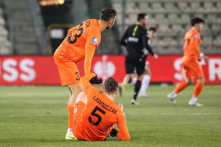 Football. PKO BP Ekstraklasa. Puszcza Niepolomice - Zaglebie Lubin. 10.02.2025