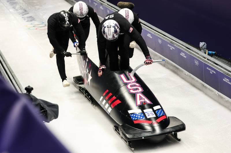 Bobsleigh. XXV Olympic Winter Games. Official Training. 19.02.2026