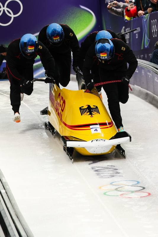 Bobsleigh. XXV Olympic Winter Games. Official Training. 19.02.2026