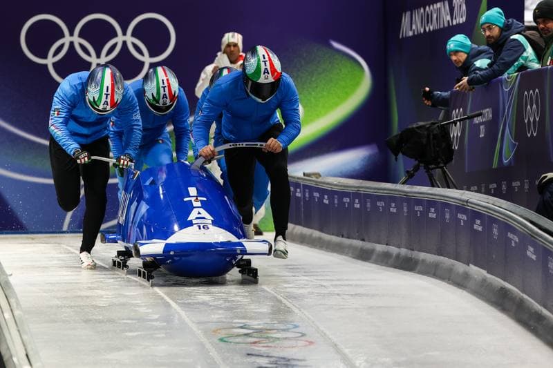 Bobsleigh. XXV Olympic Winter Games. Official Training. 19.02.2026