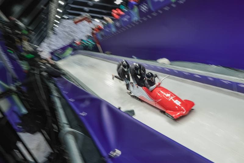 Bobsleigh. XXV Olympic Winter Games. Official Training. 19.02.2026