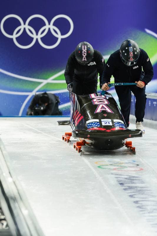 Bobsleigh. XXV Olympic Winter Games. Official Training. 19.02.2026