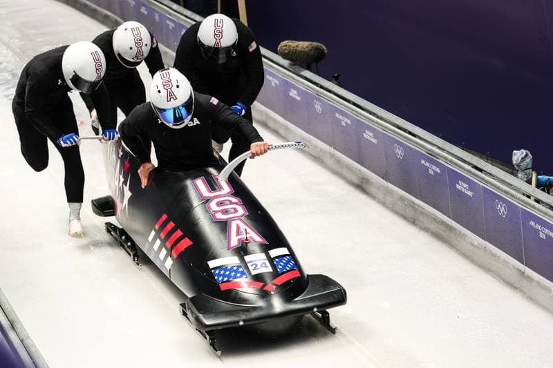 Bobsleigh. XXV Olympic Winter Games. Official Training. 19.02.2026