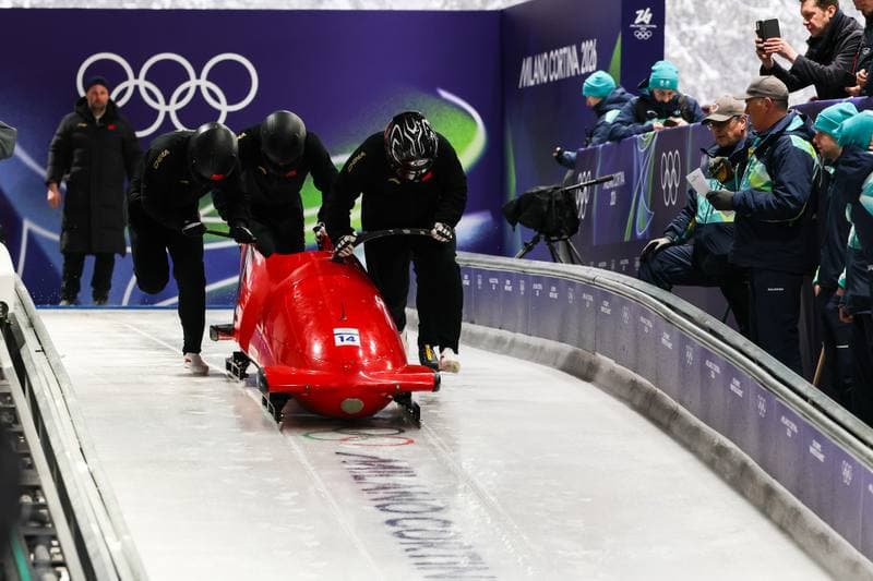 Bobsleigh. XXV Olympic Winter Games. Official Training. 19.02.2026