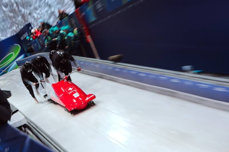 Bobsleigh. XXV Olympic Winter Games. Official Training. 19.02.2026