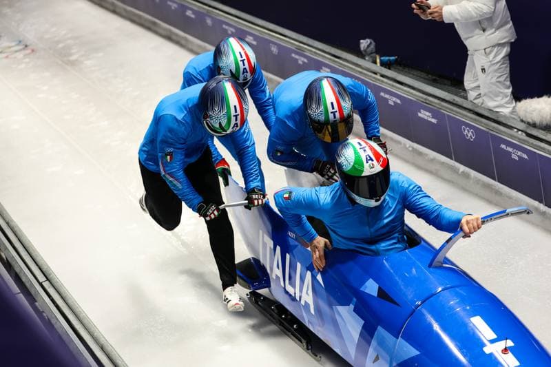 Bobsleigh. XXV Olympic Winter Games. Official Training. 19.02.2026