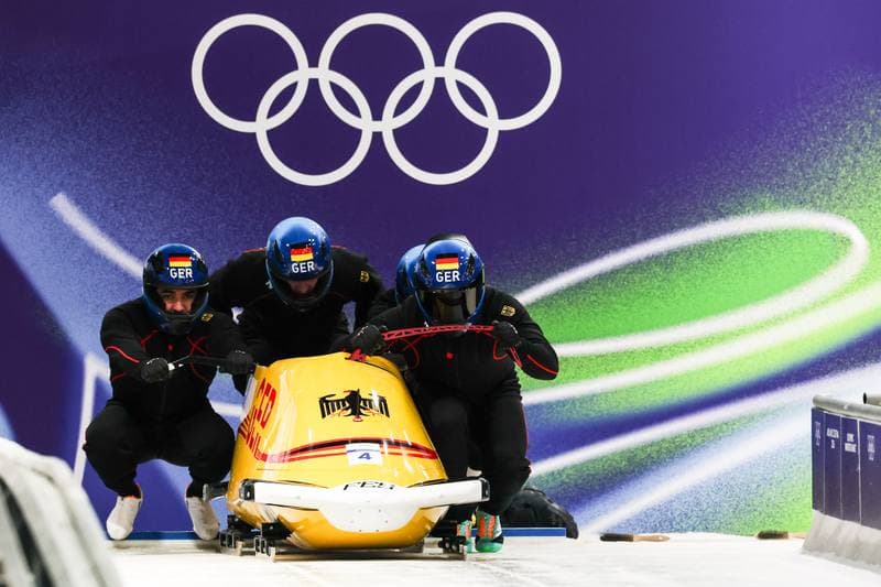 Bobsleigh. XXV Olympic Winter Games. Official Training. 19.02.2026