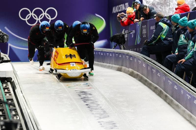 Bobsleigh. XXV Olympic Winter Games. Official Training. 19.02.2026