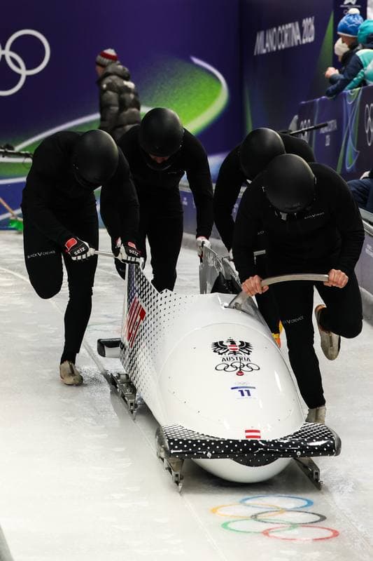 Bobsleigh. XXV Olympic Winter Games. Official Training. 19.02.2026