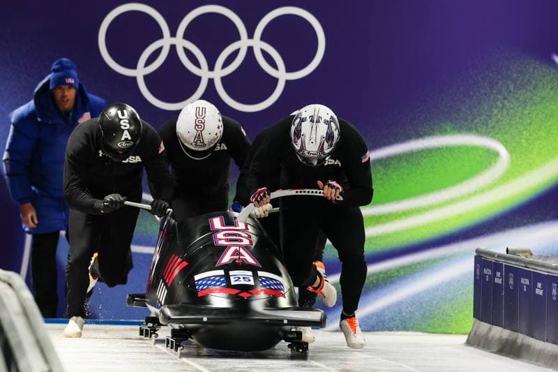 Bobsleigh. XXV Olympic Winter Games. Official Training. 19.02.2026