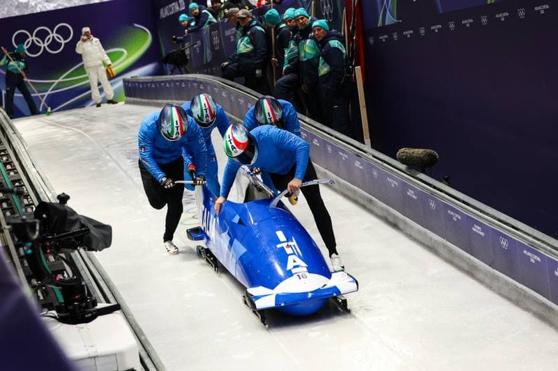 Bobsleigh. XXV Olympic Winter Games. Official Training. 19.02.2026