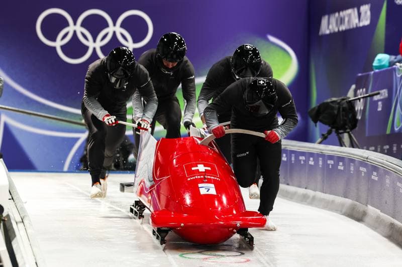 Bobsleigh. XXV Olympic Winter Games. Official Training. 19.02.2026