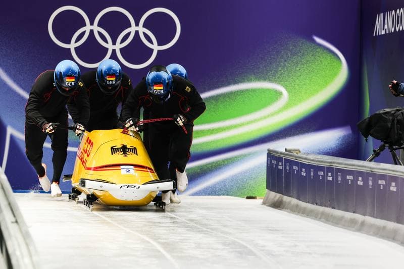 Bobsleigh. XXV Olympic Winter Games. Official Training. 19.02.2026