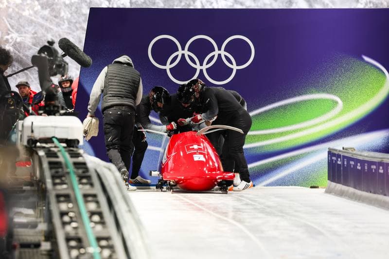Bobsleigh. XXV Olympic Winter Games. Official Training. 19.02.2026