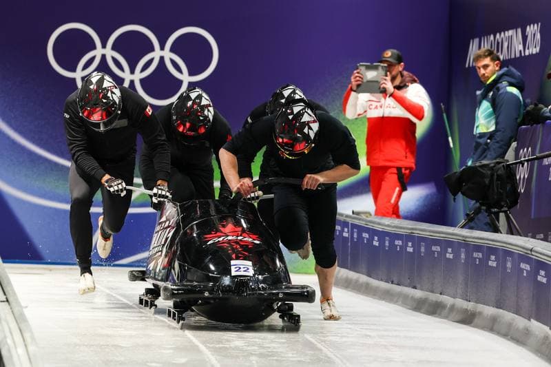 Bobsleigh. XXV Olympic Winter Games. Official Training. 19.02.2026