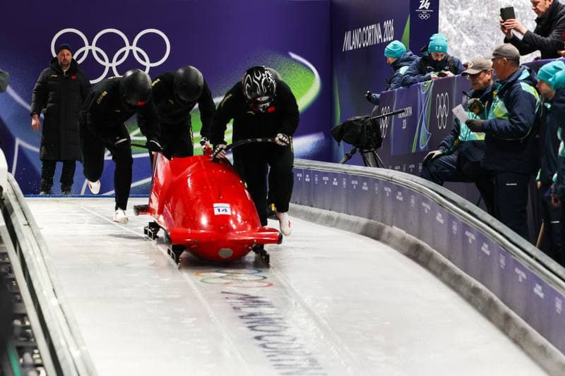 Bobsleigh. XXV Olympic Winter Games. Official Training. 19.02.2026