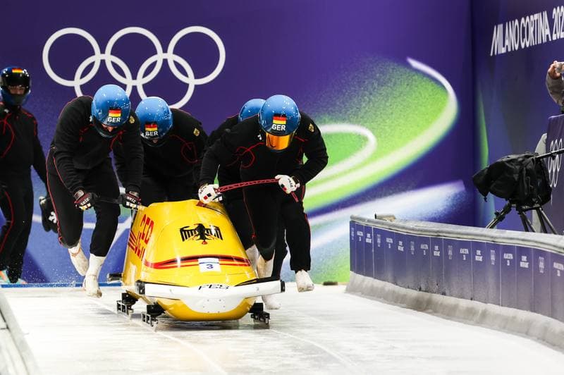 Bobsleigh. XXV Olympic Winter Games. Official Training. 19.02.2026