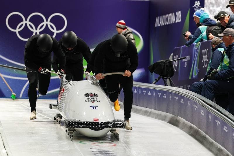 Bobsleigh. XXV Olympic Winter Games. Official Training. 19.02.2026