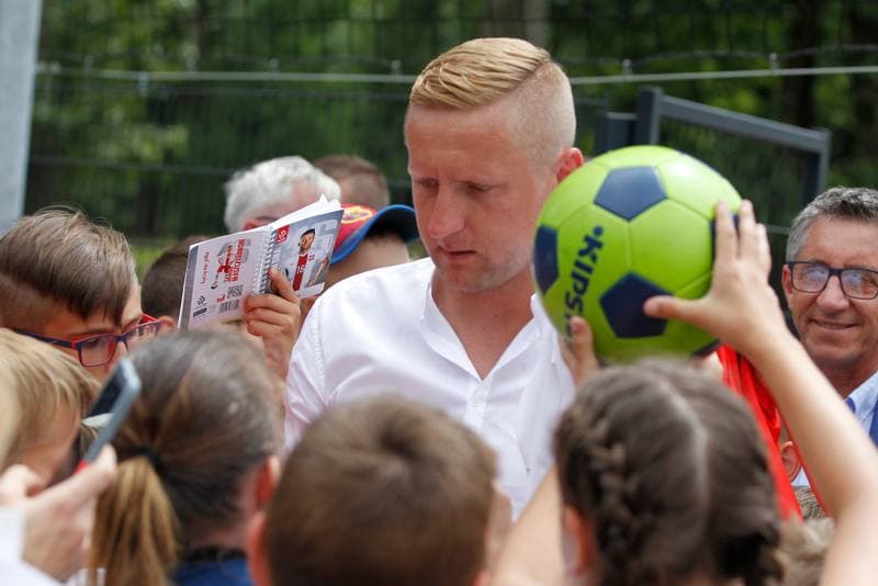 Football. Kamil Glik. Press Conference. 24.06.2017
