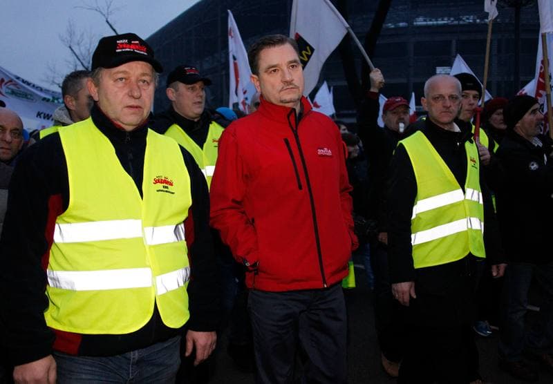 Football. Manifestacja w Obronie Kopaln. Zabrze. 17.01.2015