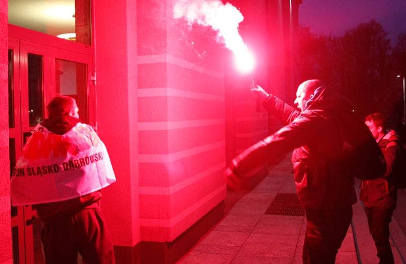Football. Manifestacja w Obronie Kopaln. Zabrze. 17.01.2015