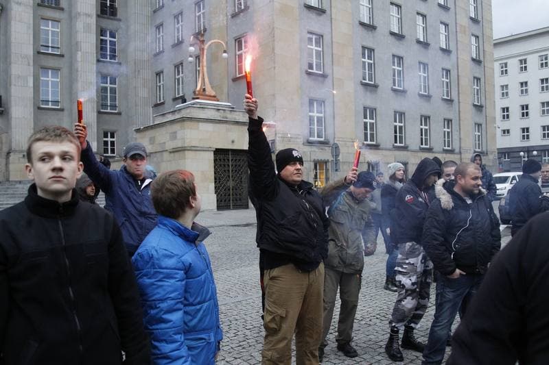 Slask Manifestacja Przeciwko Islamistom. Katowice. 21.11.2015