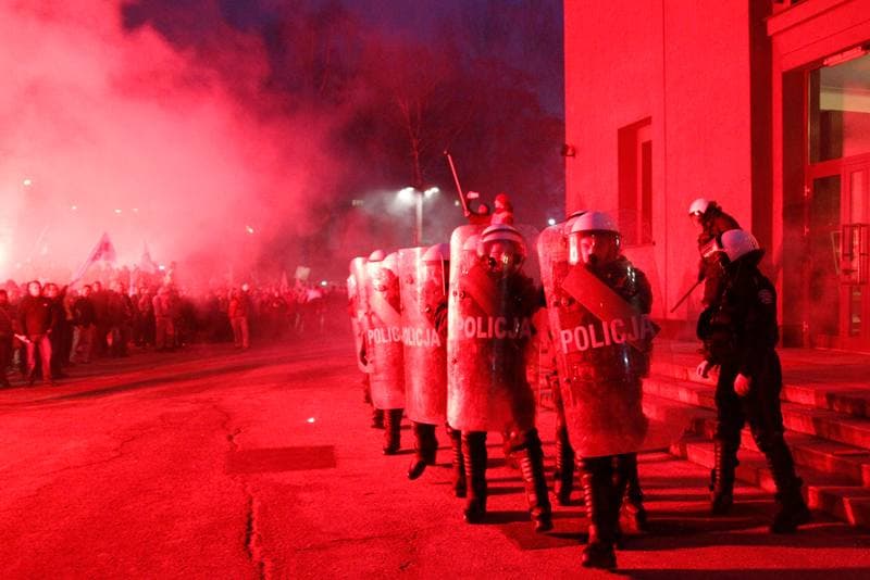 Manifestacja i Zadymia w Obronie Kopaln. Zabrze. 17.01.2015