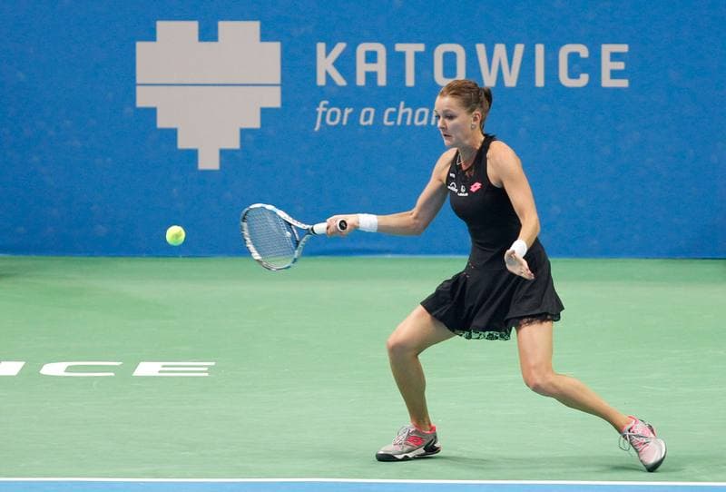 Tennis. Katowice Open 2015. Urszula Radwanska - Elizaveta Kulichkova. 07.04.2015