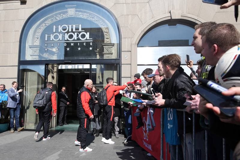 Football. Poland national team. Arrival. 25.03.2018
