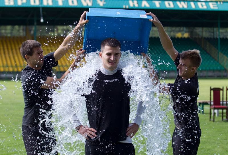 Football. GKS Katowice. Ice Bucket Challenge. 29.08.2014