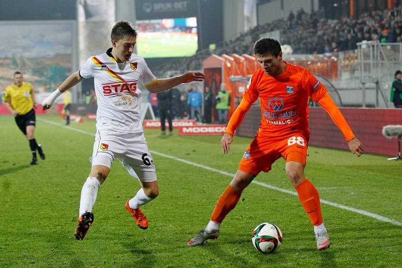 Football. PKO BP Ekstraklasa. Termalica Bruk-Bet Nieciecza - Jagiellonia Bialystok. 16.12.2015