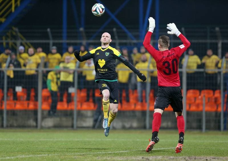 Football. I Liga. MKS Kluczbork - GKS Katowice. 12.03.2016