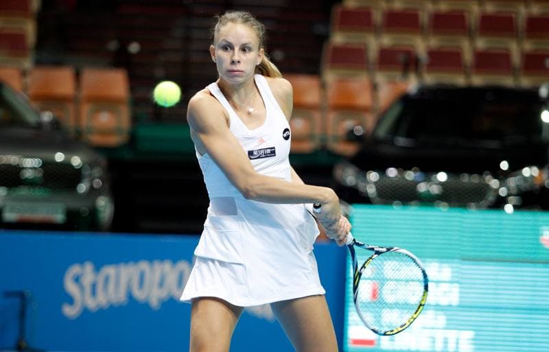 Tennis. Katowice Open 2015. Camila Giorgi - Magda Linette. 08.04.2015