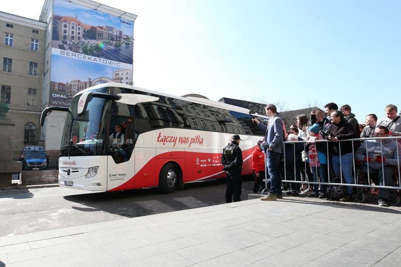 Football. Poland national team. Arrival. 25.03.2018