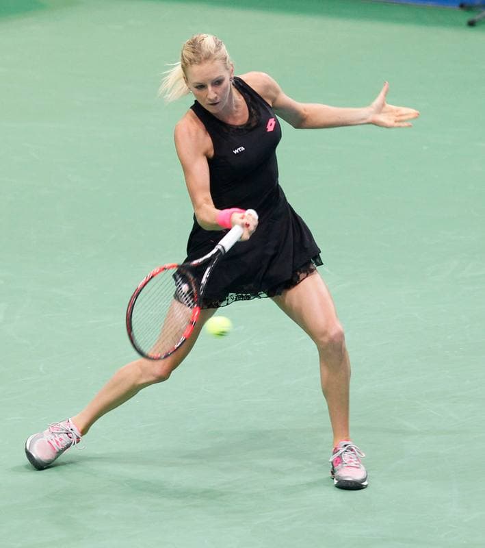 Tennis. Katowice Open 2015. Camila Giorgi - Magda Linette. 08.04.2015