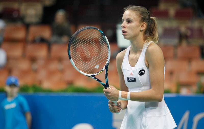 Tennis. Katowice Open 2015. Camila Giorgi - Magda Linette. 08.04.2015
