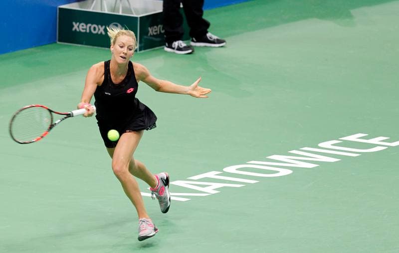 Tennis. Katowice Open 2015. Camila Giorgi - Magda Linette. 08.04.2015