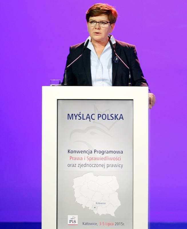 Beata Szydlo. Law and Justice Party. Press Conference. 05.07.2015