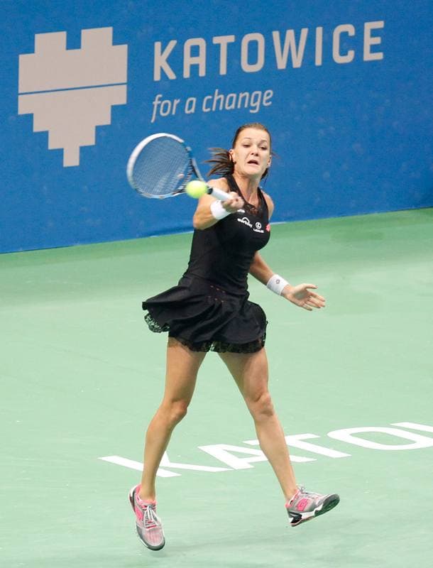 Tennis. Katowice Open 2015. Camila Giorgi - Magda Linette. 08.04.2015