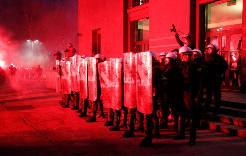 Demonstration and Riot in Defense of Coal Mines. Zabrze. 17.01.2015