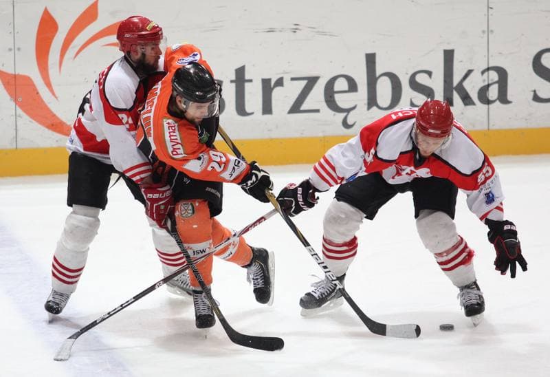 Ice Hockey. Polska Liga Hokejowa. JKH GKS Jastrzebie - Comarch Cracovia Krakow. 29.03.2013