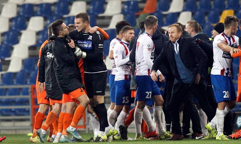 Football. PKO BP Ekstraklasa. Podbeskidzie Bielsko Biala - Zaglebie Lubin. 22.11.2015