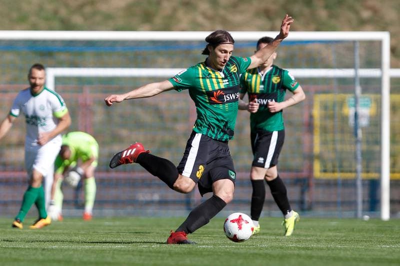Football. II Liga. GKS 1962 Jastrzebie - Warta Poznan. 14.04.2018