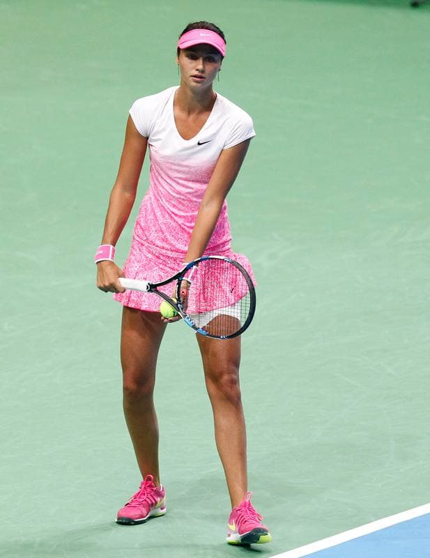 Tennis. Katowice Open 2015. Camila Giorgi - Magda Linette. 08.04.2015